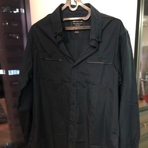 Paper denim cloth long sleeve button down shirt